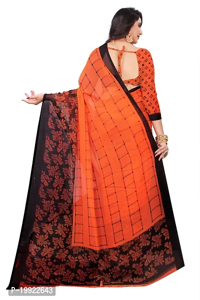 Beautiful Orange Georgette  Self Pattern Saree For Women-thumb5