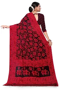 Beautiful Red Georgette  Self Pattern Saree For Women-thumb4