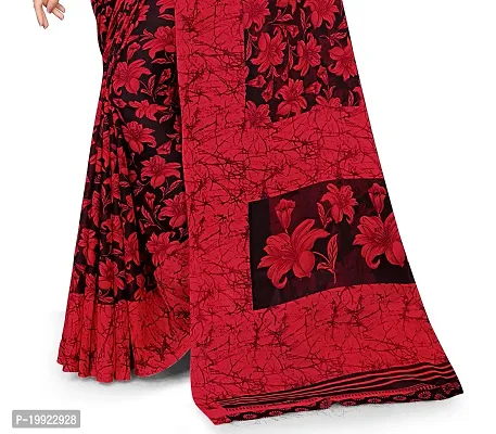 Beautiful Red Georgette  Self Pattern Saree For Women-thumb2