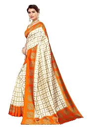 Beautiful Orange Art Silk  Self Pattern Saree For Women-thumb2