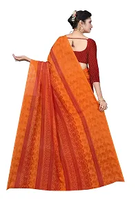 Beautiful Orange Georgette  Self Pattern Saree For Women-thumb3