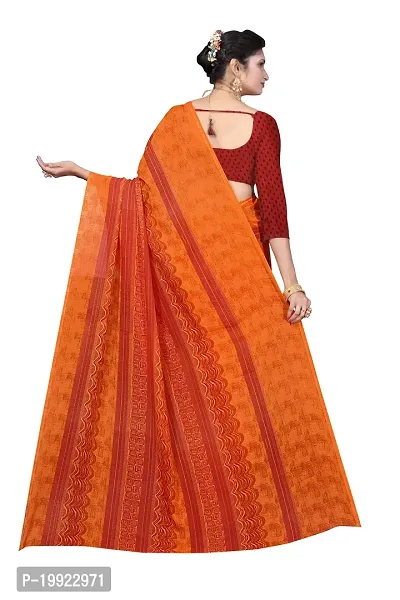 Beautiful Orange Georgette  Self Pattern Saree For Women-thumb4