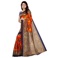 Beautiful Orange Art Silk  Self Pattern Saree For Women-thumb1