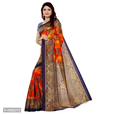 Beautiful Orange Art Silk  Self Pattern Saree For Women-thumb2