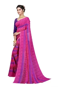 Beautiful Purple Georgette  Self Pattern Saree For Women-thumb1