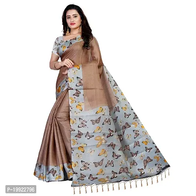 Beautiful Brown Khadi  Self Pattern Saree For Women