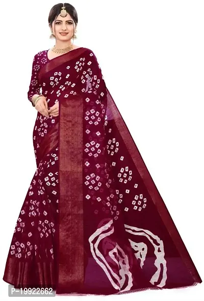 Beautiful Magenta Cotton Silk  Self Pattern Saree For Women-thumb0