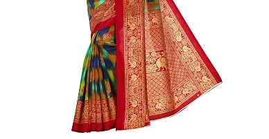 Beautiful Green Art Silk  Self Pattern Saree For Women-thumb3