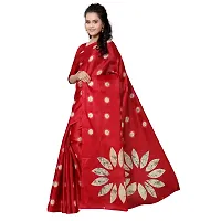 Beautiful Red Khadi  Self Pattern Saree For Women-thumb1