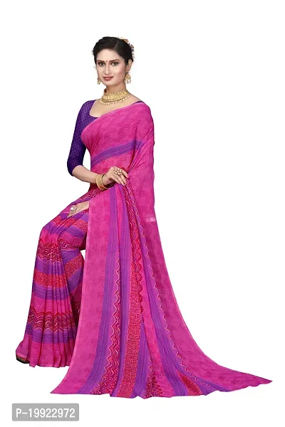 Beautiful Purple Georgette  Self Pattern Saree For Women-thumb3