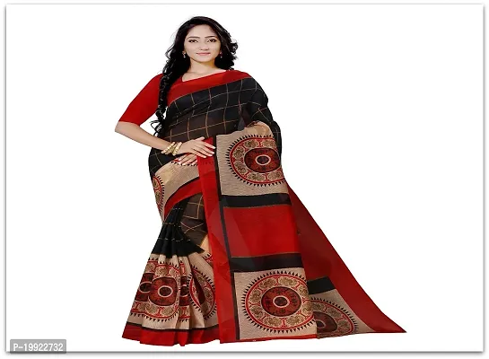 Beautiful Red Art Silk  Self Pattern Saree For Women