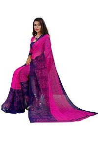 Beautiful Maroon Georgette  Self Pattern Saree For Women-thumb4