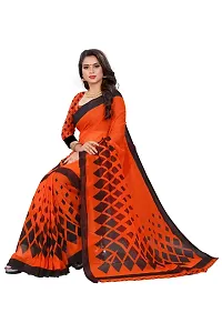 Beautiful Orange Georgette  Self Pattern Saree For Women-thumb4