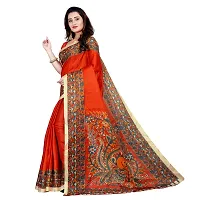 Beautiful Orange Khadi  Self Pattern Saree For Women-thumb1