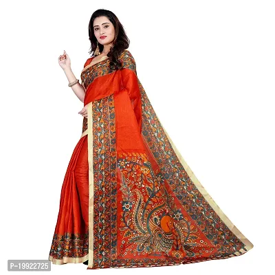 Beautiful Orange Khadi  Self Pattern Saree For Women-thumb2