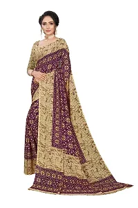 Beautiful Purple Georgette  Self Pattern Saree For Women-thumb2