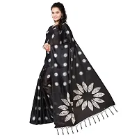 Beautiful Black Art Silk  Self Pattern Saree For Women-thumb2