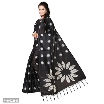 Beautiful Black Art Silk  Self Pattern Saree For Women-thumb3