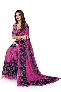 Beautiful Purple Georgette  Self Pattern Saree For Women-thumb3