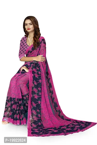 Beautiful Purple Georgette  Self Pattern Saree For Women-thumb4