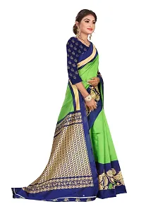 Beautiful Green Art Silk  Self Pattern Saree For Women-thumb2