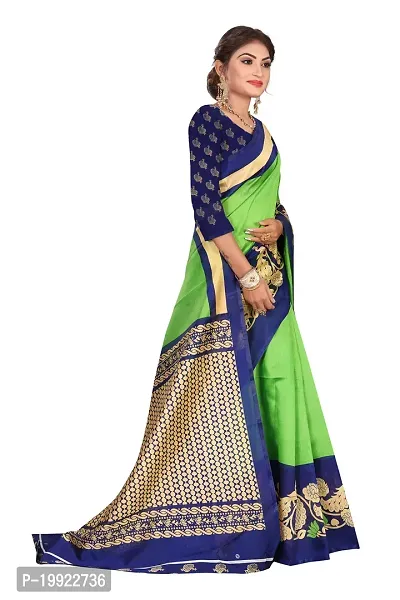 Beautiful Green Art Silk  Self Pattern Saree For Women-thumb3