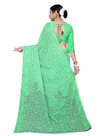 Beautiful Green Georgette  Self Pattern Saree For Women-thumb3