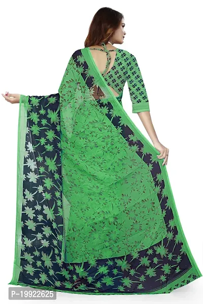 Beautiful Green Georgette  Self Pattern Saree For Women-thumb2