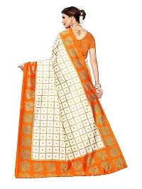 Beautiful Orange Art Silk  Self Pattern Saree For Women-thumb1