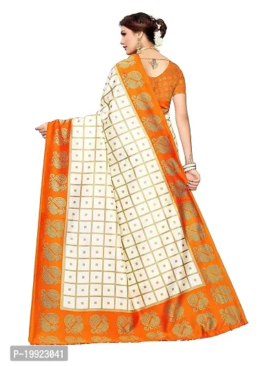 Beautiful Orange Art Silk  Self Pattern Saree For Women-thumb2