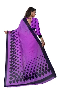 Beautiful Purple Georgette  Self Pattern Saree For Women-thumb2