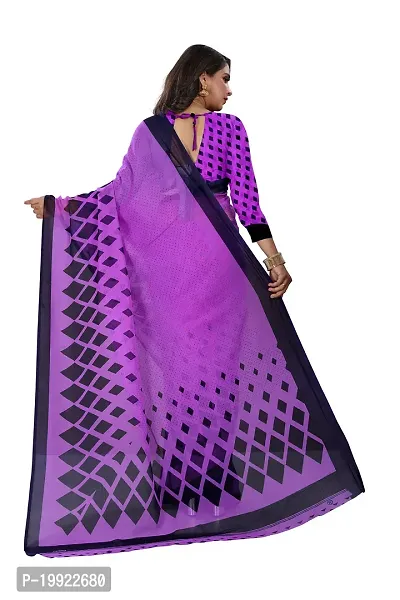 Beautiful Purple Georgette  Self Pattern Saree For Women-thumb3