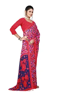 Beautiful Red Georgette  Self Pattern Saree For Women-thumb2