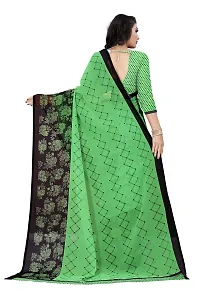 Beautiful Green Georgette  Self Pattern Saree For Women-thumb3