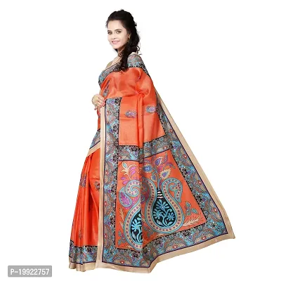 Beautiful Orange Khadi  Self Pattern Saree For Women-thumb3