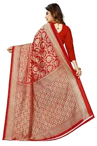 Beautiful Red Art Silk  Self Pattern Saree For Women-thumb3