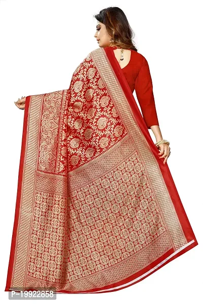 Beautiful Red Art Silk  Self Pattern Saree For Women-thumb4