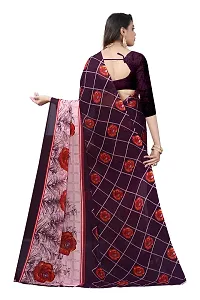 Beautiful Purple Georgette  Self Pattern Saree For Women-thumb3