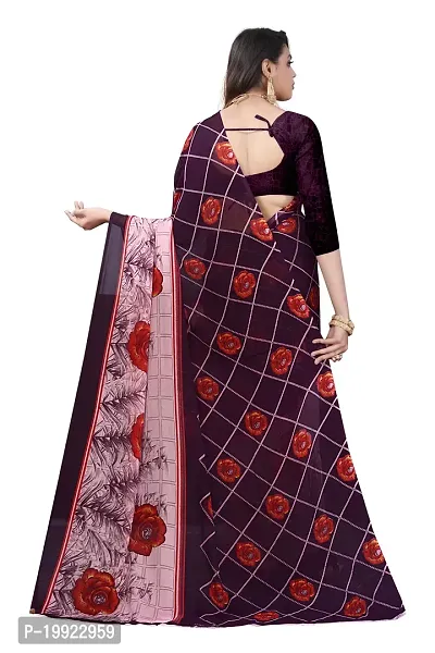 Beautiful Purple Georgette  Self Pattern Saree For Women-thumb4