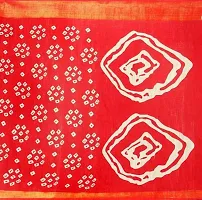 Beautiful Red Cotton Silk  Self Pattern Saree For Women-thumb3