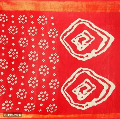 Beautiful Red Cotton Silk  Self Pattern Saree For Women-thumb4