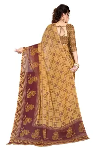 Beautiful Maroon Georgette  Self Pattern Saree For Women-thumb1