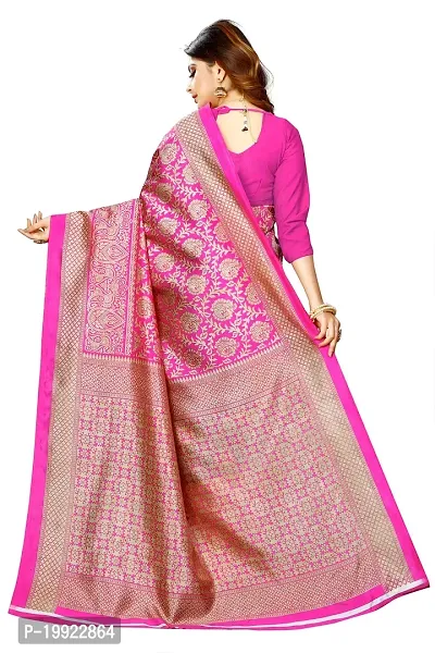 Beautiful Pink Art Silk  Self Pattern Saree For Women-thumb4