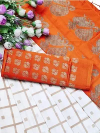 Beautiful Orange Art Silk  Self Pattern Saree For Women-thumb3