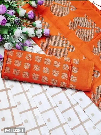 Beautiful Orange Art Silk  Self Pattern Saree For Women-thumb4