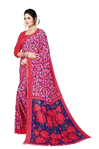 Beautiful Red Georgette  Self Pattern Saree For Women-thumb1