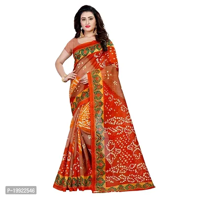 Beautiful Orange Art Silk  Self Pattern Saree For Women-thumb0