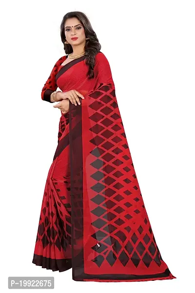 Beautiful Red Georgette  Self Pattern Saree For Women-thumb2