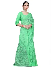 Beautiful Green Georgette  Self Pattern Saree For Women-thumb2