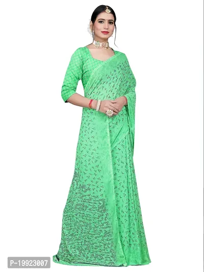 Beautiful Green Georgette  Self Pattern Saree For Women-thumb3